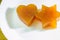 Candied fruit jelly apricot in the form of heart and star of David