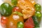 Candied fruits on a plate.