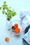 Candied Kumquats in a transparent glass bowl