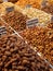 Candied nuts in fruit market, Barcelona