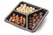 Candied nuts variety in tray isolated