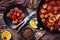 Candied yams, sweet potatoes on a plate