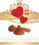 Candies and hearts on the gothic ornament