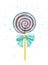 Candies, lollipop. Vector sweets, spiral striped lollypops, isolated on white background.