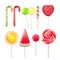 Candies Lollypops Realistic Set