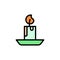 Candle alternative medicine icon. Simple color with outline vector elements of alternative medicine icons for ui and ux, website