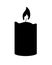 Candle - black vector silhouette for pictogram or logo. Wax candle - sign or icon.