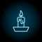 Candle blue neon icon. Simple thin line, outline  of autumn icons for ui and ux, website or mobile application