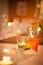 Candle on Bridal Table Orange Wedding Theme