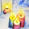 Candle burning, Christmas decoration card