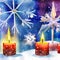 Candle burning, Christmas decoration card