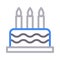 Candle cake vector color line icon