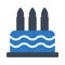 candle cake vector glyph color icon