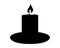 Candle in candlestick - black vector silhouette for pictogram or logo. A candle on a saucer is a sign or icon.