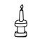 Candle in a candlestick hand drawn in doodle style. single element scandinavian hygge monochrome minimalism simple. cozy home,