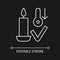 Candle care white linear manual label icon for dark theme