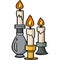 Candle Centerpiece Cartoon Colored Clipart