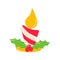 candle christmas holly light cozy icon element