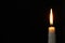 candle on dark background, space for text. Symbol of sorrow