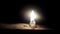 Candle on the dark and cold Himalayan night