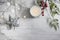 Candle, festive garland burning magic   snow interior decoration christmas background flame