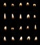 Candle flame set isolated