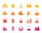 Candle Flame silhouette fire icon light vector set