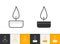 Candle Flame simple black line fire vector icon
