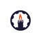 Candle gear vector logo design.