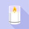 Candle glass icon, flat style