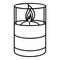 Candle glass icon, outline style