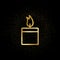 Candle gold icon. Vector illustration of golden particle background.. Spiritual concept vector illustration