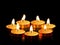 Candle gold tealight light vector golden 3D realistic icon spiritual ceremony