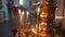 Candle holder for many burning candles. belief in god. Orthodox Church.