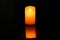 Candle light orange with a black background