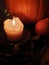 Candle light with pumpkins, be the light