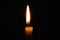 Candle that are lit in the dark. Flame in darkness