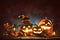 Candle lit Halloween pumpkins