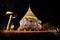 Candle lit tradition, walk with lighted candles in hand around a temple