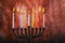 Candle lite on the traditional Silver Hanukkah menorah