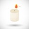 Candle and matchstick flat icon