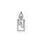 Candle outline easter icon over white