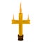 Candle shape of a cross on a white background