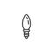 Candle shape light bulb line icon