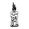 Candle sketch icon. isolated