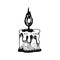 Candle sketch icon. isolated object