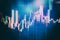 Candle stick graph chart of stock market investment trading. The Forex graph chart on the digital screen