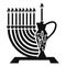 Candle stick and jug jewish icon, simple style