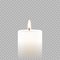 Candle tealight or tea light vector 3D realistic icon burning flame fire