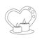 Candle valentines day black and white vector icon